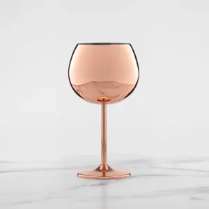 18 oz Brushed Stainless Steel Wine Glasses