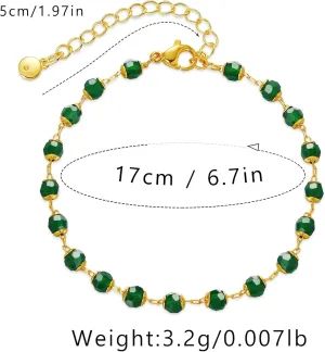 18K Gold Plated Chain Bracelet for Women Paperclip Link Simple Curb Figaro Minimalist Adjustable Dainty Statement Bracelet Birthday Anniversary