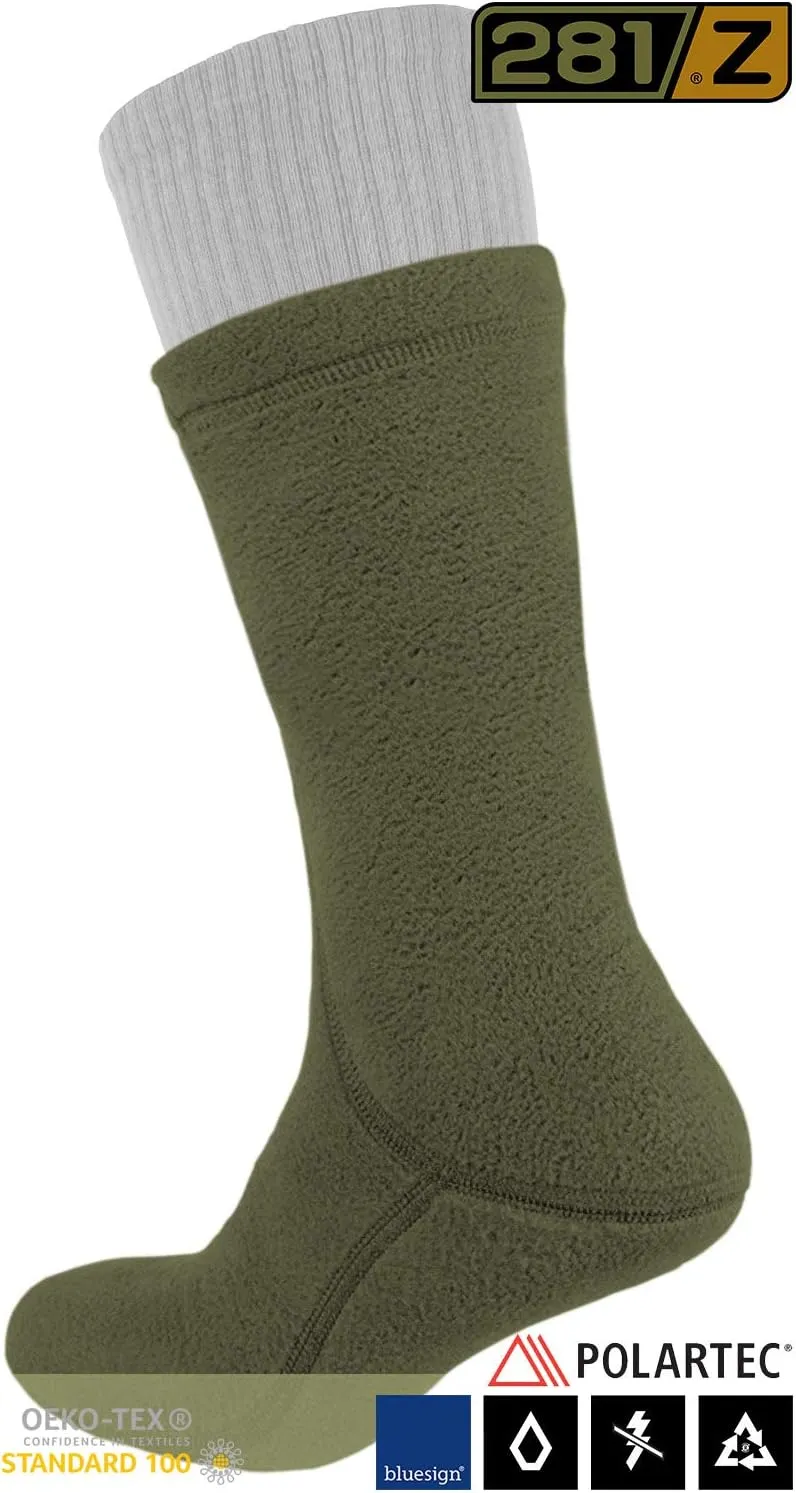 281Z Military Warm 8 inch Boot Liner Socks - Outdoor Tactical Hiking Sport - Polartec Fleece Winter Socks