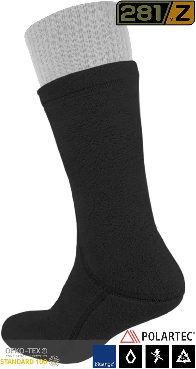 281Z Outdoor Warm 8 inch Boot Liner Socks - Military Tactical Hiking Sport - Polartec Fleece Winter Socks