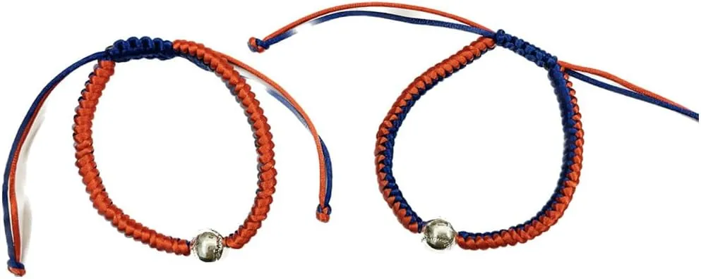 2Pcs Baseball Braided Bracelets Handmade Adjustable Baseball Beads Bracelets Inspirational Baseball Bracelets for Fans Team Gifts