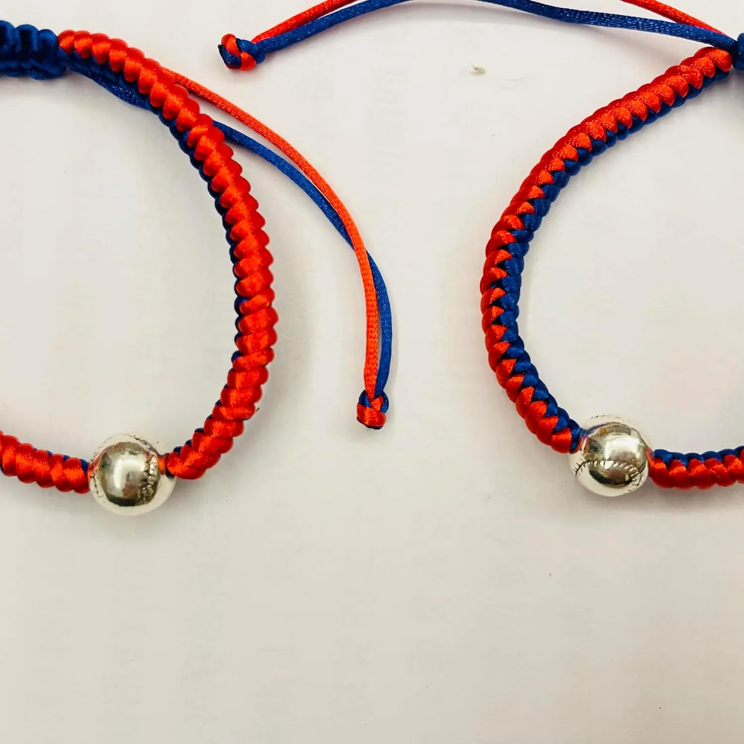 2Pcs Baseball Braided Bracelets Handmade Adjustable Baseball Beads Bracelets Inspirational Baseball Bracelets for Fans Team Gifts