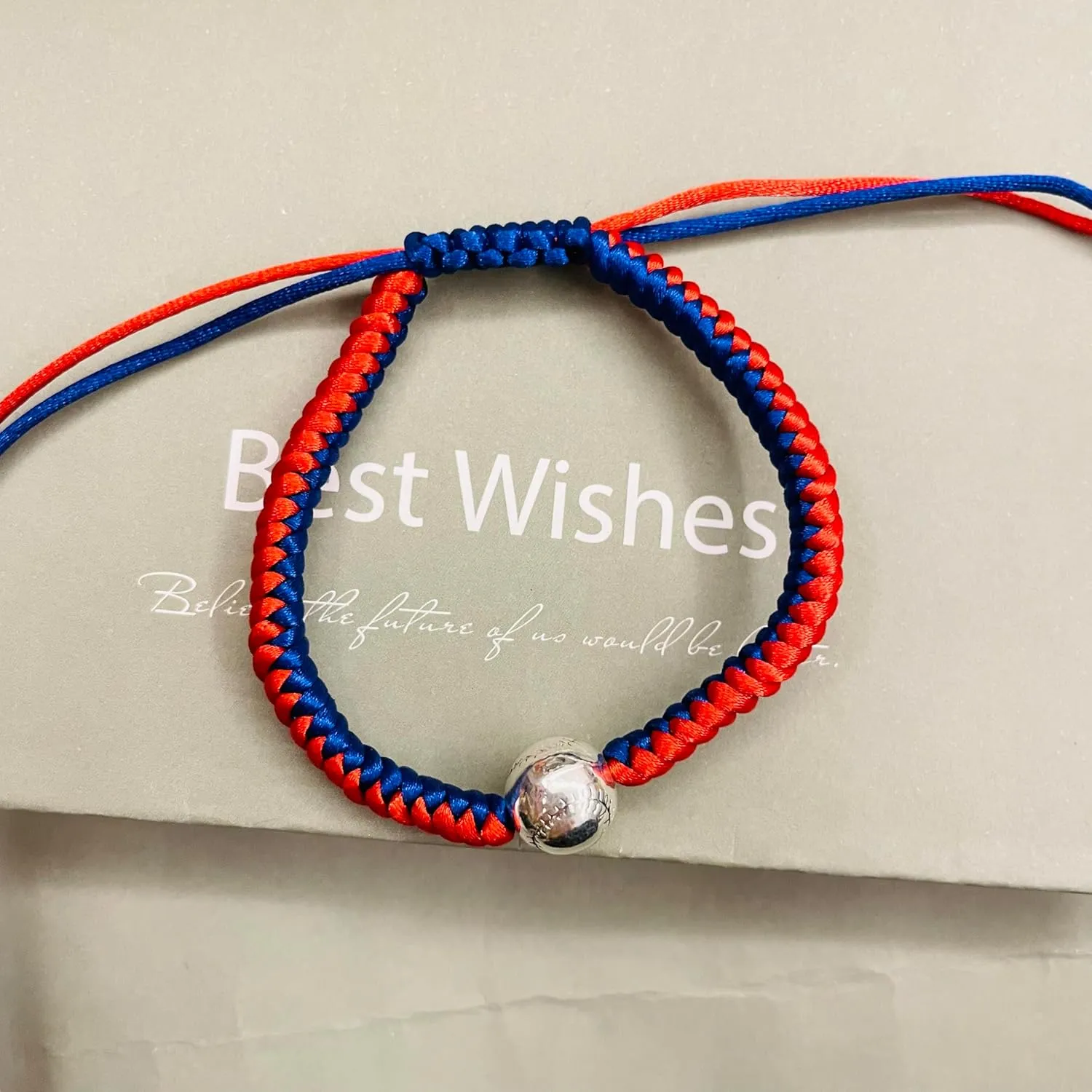 2Pcs Baseball Braided Bracelets Handmade Adjustable Baseball Beads Bracelets Inspirational Baseball Bracelets for Fans Team Gifts