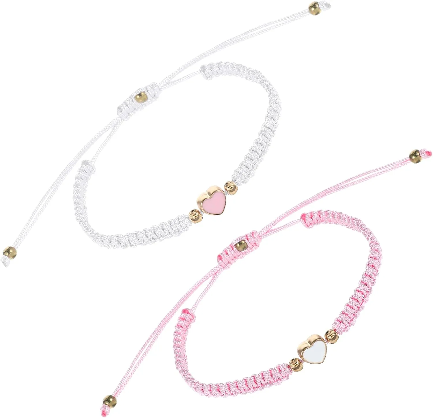 2pcs BFF Bracelets, Heart Matching Bracelets Adjustable Braided Bracelets Best Friends Bracelet Friendship Bracelets Jewelry Gifts for His and Her Couple Friendships Relationship Gift