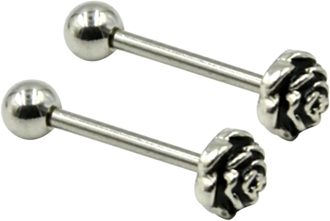 2pcs Tongue Jewelry Stainless Steel Tongue Rings Body Piercing Jewelry for Women Men