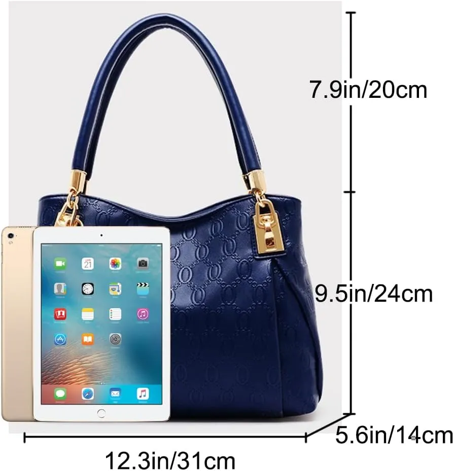 3 Pcs Handbags Womens Tote Bags Set Faux Leather Shoulder Handbag Crossbody Bag Satchel Wristlets Bag Wallet Clutch