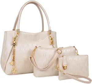 3 Pcs Handbags Womens Tote Bags Set Faux Leather Shoulder Handbag Crossbody Bag Satchel Wristlets Bag Wallet Clutch