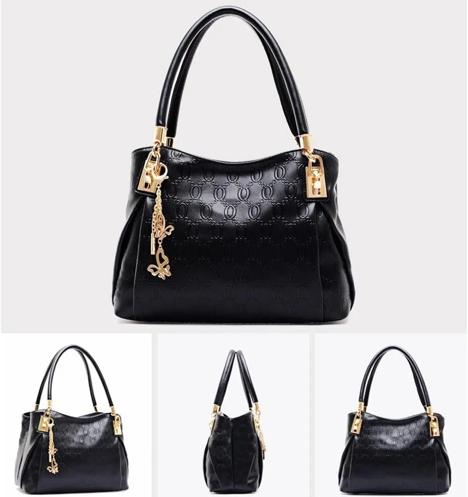 3 Pcs Handbags Womens Tote Bags Set Faux Leather Shoulder Handbag Crossbody Bag Satchel Wristlets Bag Wallet Clutch