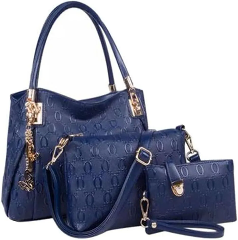3 Pcs Handbags Womens Tote Bags Set Faux Leather Shoulder Handbag Crossbody Bag Satchel Wristlets Bag Wallet Clutch