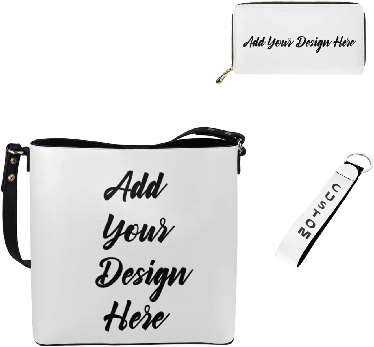 3Pcs Tote Bags Set Saddle Bags Satchel Bags for Women Wristlet Purses for Women Key Holder