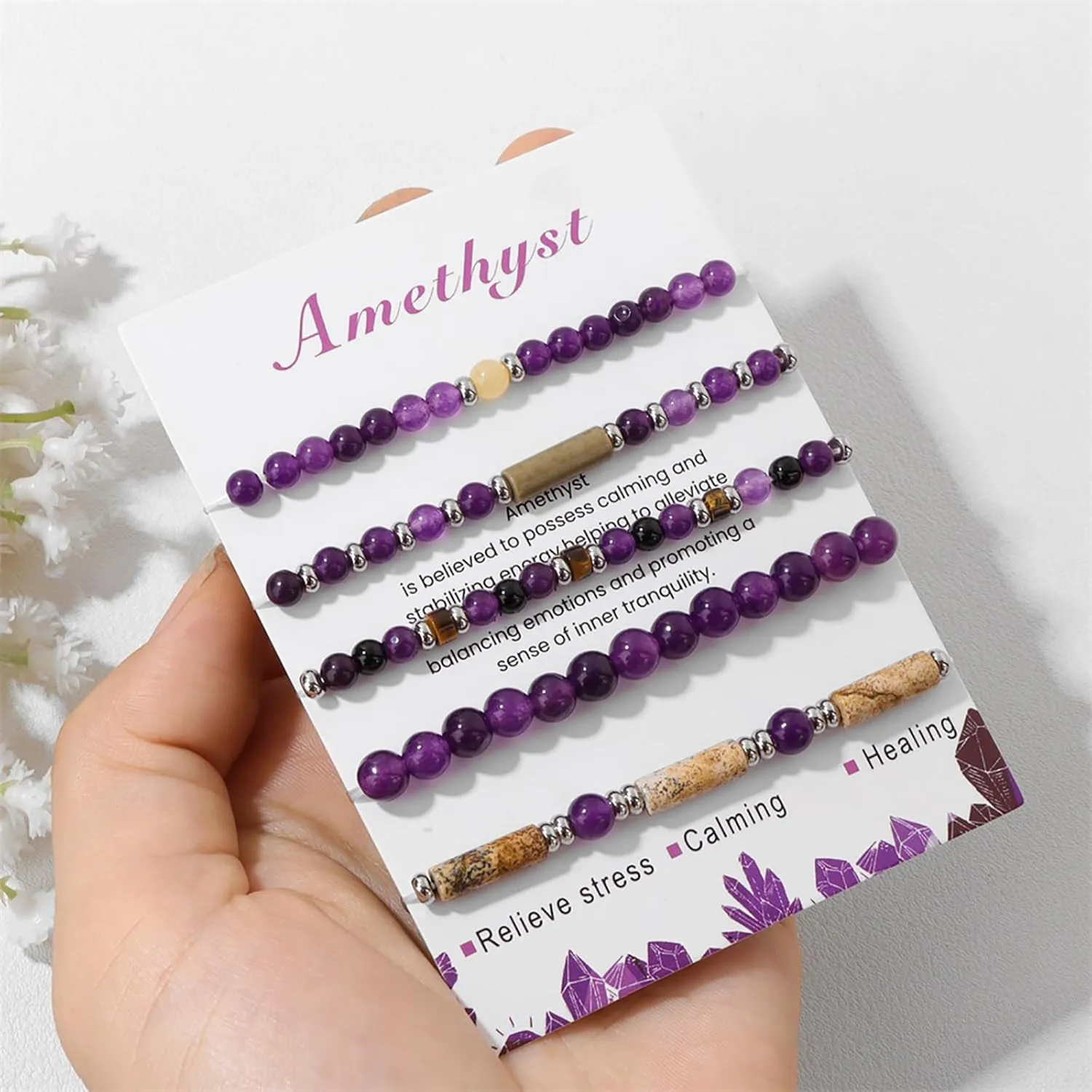 5Pcs Amazonite Bracelet for Women 4mm Stackable Amazonite Beaded Bracelets Adjustable Crystal Bracelets Set Small Beaded Bracelets Stone Bracelets Amazonite Jewelry for Women