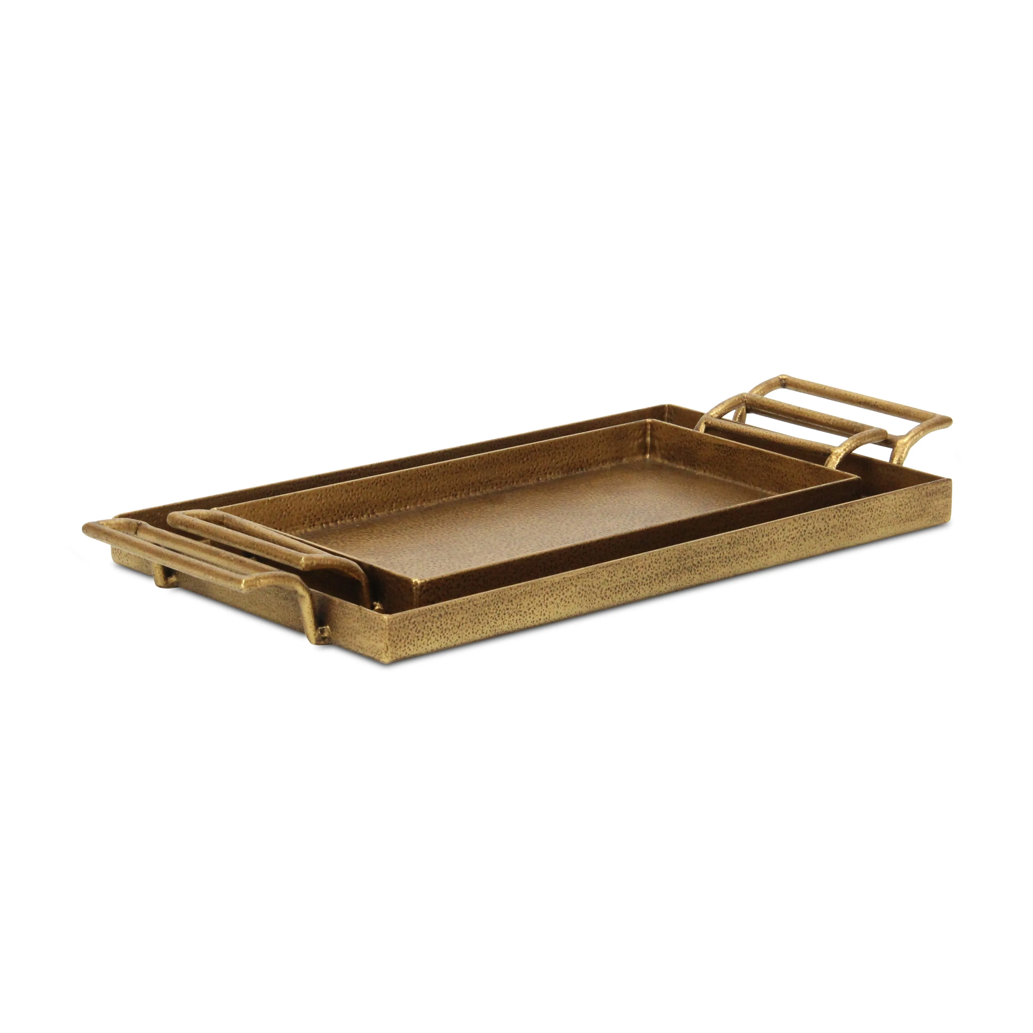 Elegant Khilvo Set of 2 Premium Cast Iron Decorative Trays