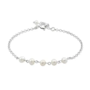 925 Sterling Silver Pearl Bracelets for Women - June Birthstone Bracelets for Women - 925 Sterling Silver Bracelets for Women - Dainty Bracelets for Women - Pearl Jewelry
