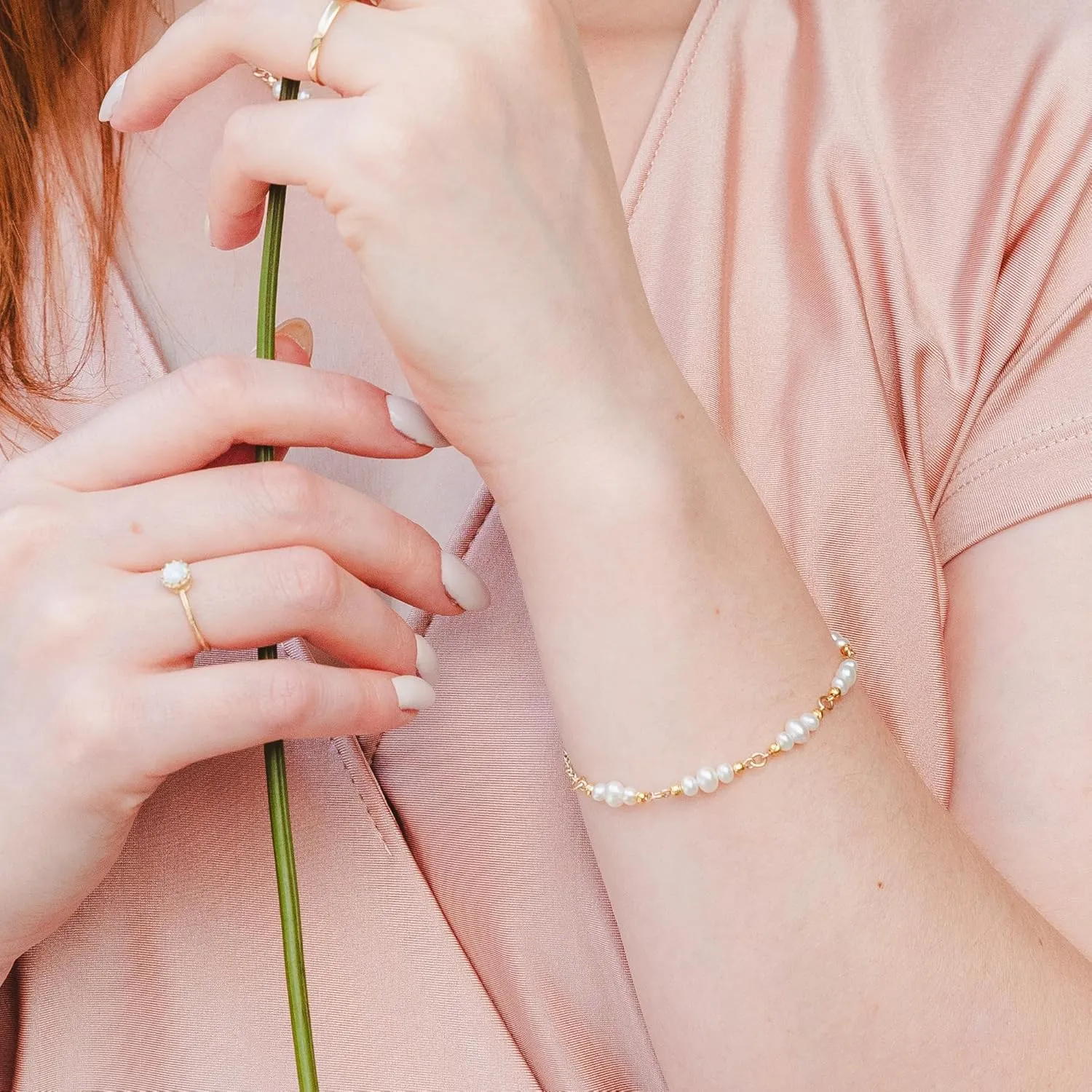 925 Sterling Silver Pearl Bracelets for Women - June Birthstone Bracelets for Women - 925 Sterling Silver Bracelets for Women - Dainty Bracelets for Women - Pearl Jewelry