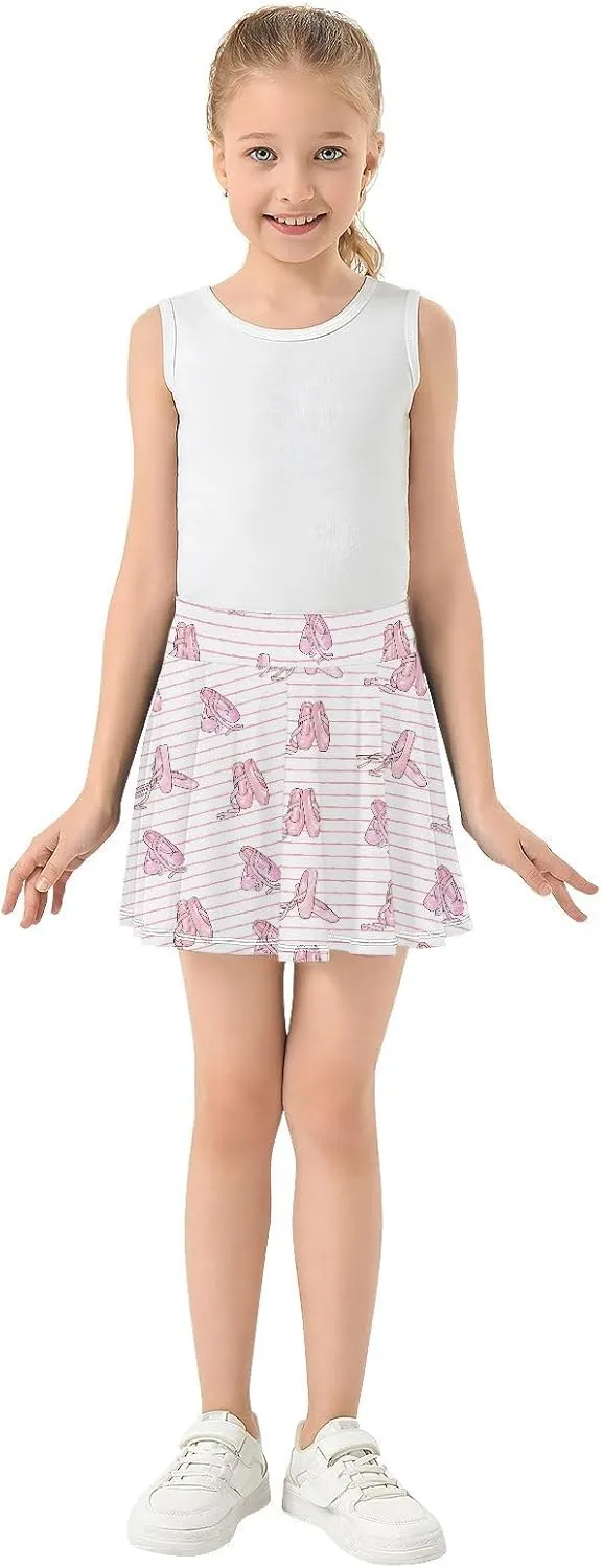 Aflyko Girls' Skorts 2-in-1 Tennis Skirts with Built-in Shorts, 3-4T