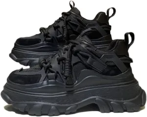 AINIJIA&HOLO Women's Chunky Platform Dad Sneakers,Non-Slip Heightened Lace Up Walking Shoes,Casual Work Shoes