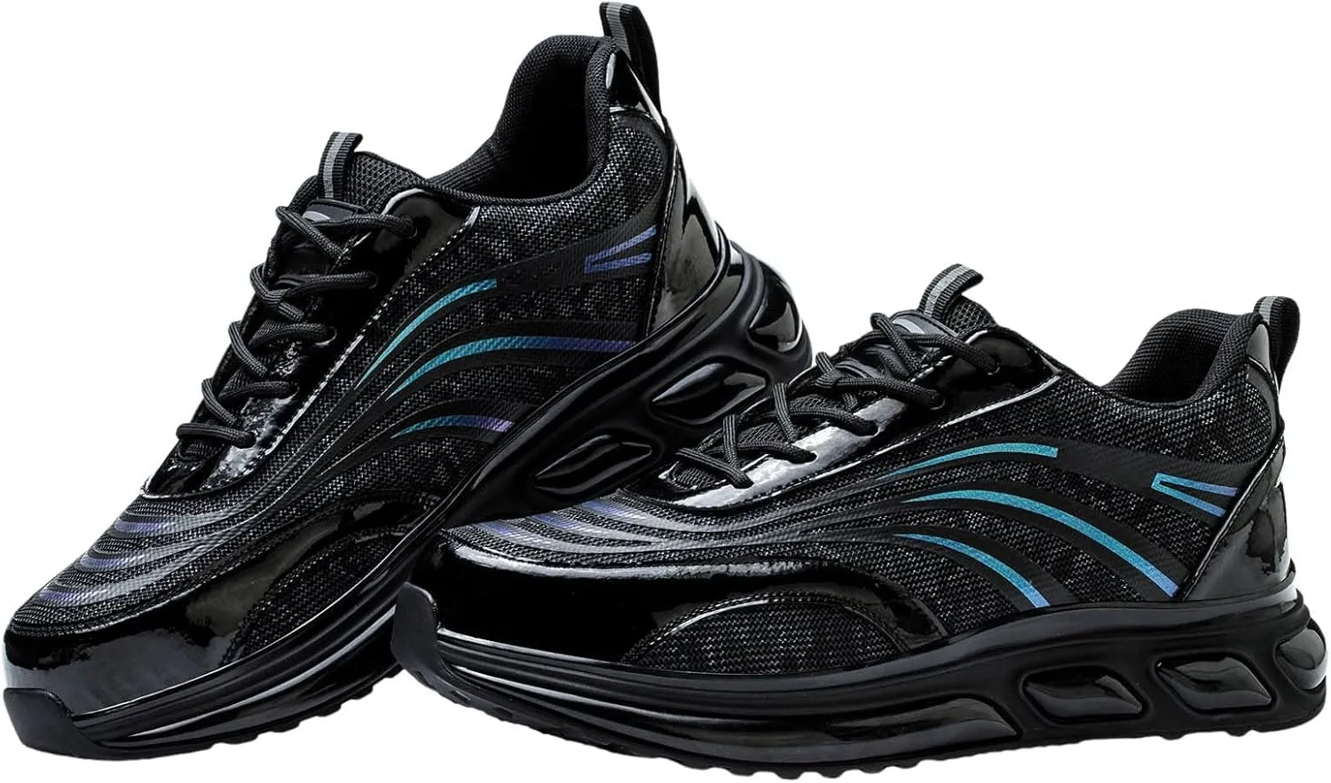 Air Cushion Running Shoes,Men Sneakers Summer Mesh Breathable Comfortable Lace Up Casual Mens Sneaker Black Fashion Shoes
