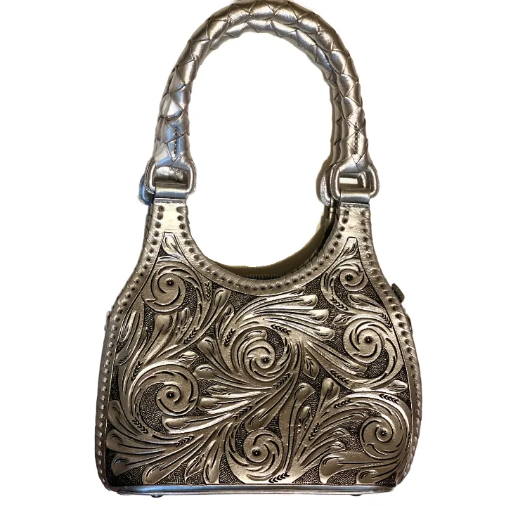 ALLE Hand-Tooled Leather Mini Hobo & Crossbody Bag "LUNA MINI" more colors