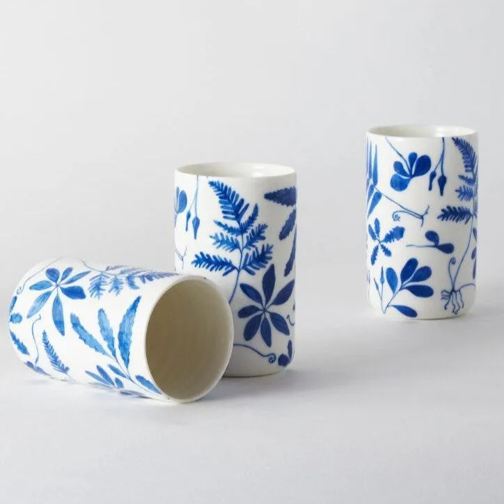Angus & Celeste: Ceramic Tumblers Two Set Blue Botanical
