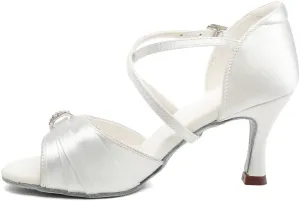 AOQUNFS Women's Professional Latin Dance Shoes Satin Salsa Ballroom Practice Dancing Shoes,Model 3037