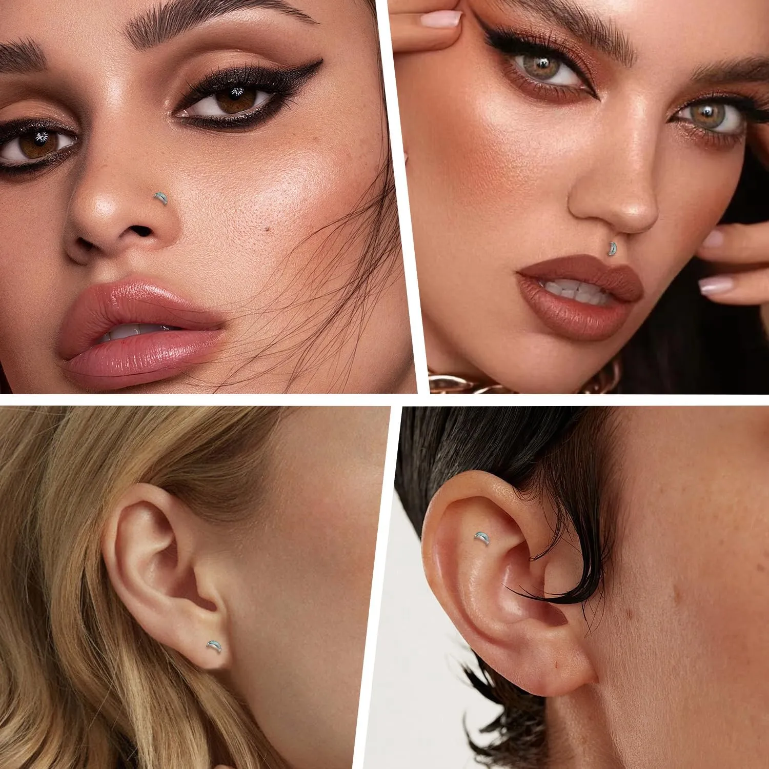 AROWRO G23 Titanium Labret Studs 16g Labret Jewelry Lip Piercing Jewelry Internally Threaded Monroe Jewelry Tragus Earrings 16g Helix Stud Cartilage Piercing