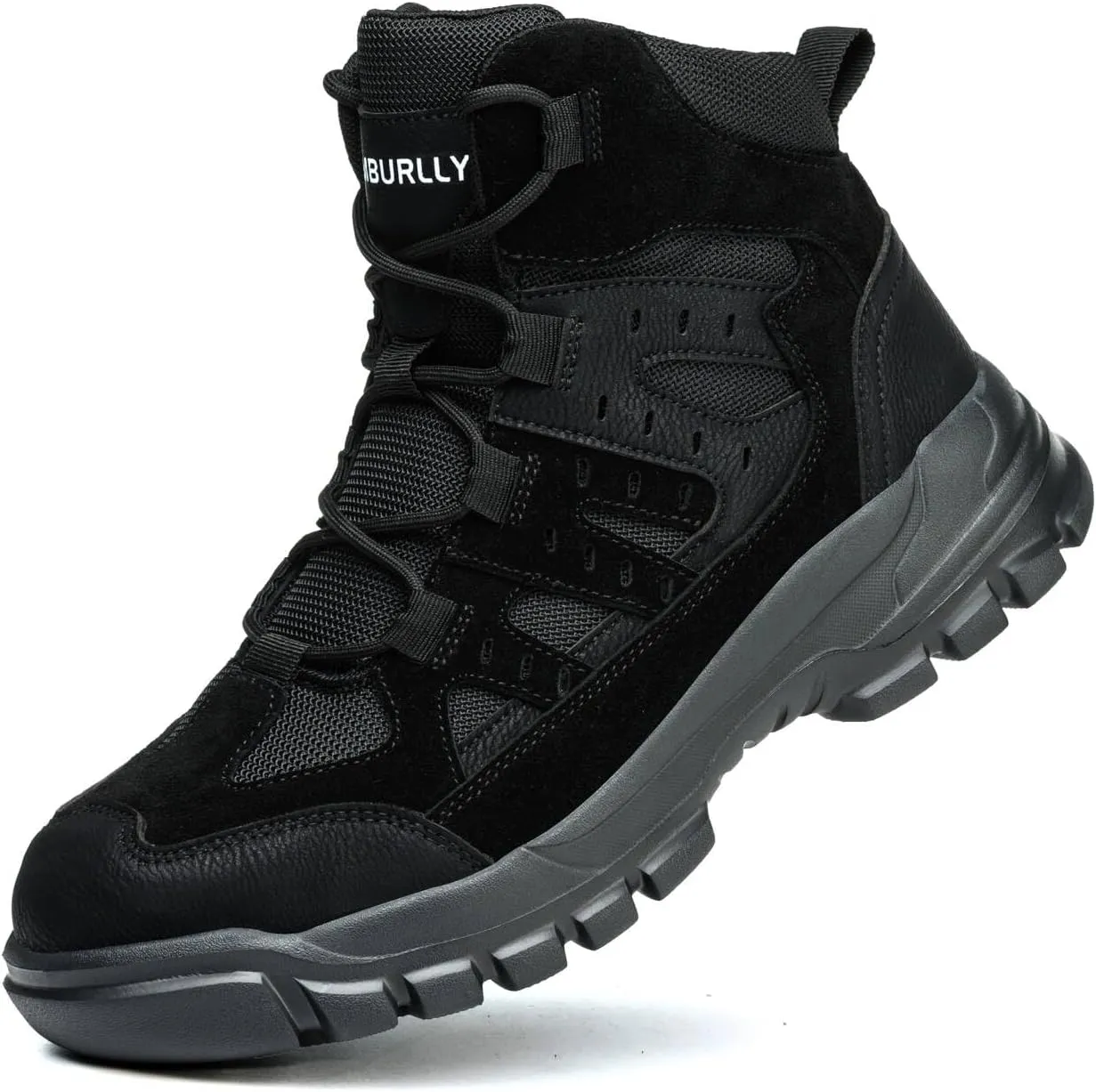 Asiman Steel Toe Boots for Men Women Industrial Construction Safety Boots Lightweight Comfortable Work Shoes Non-Slip Puncture Proof Composite Toe Shoes