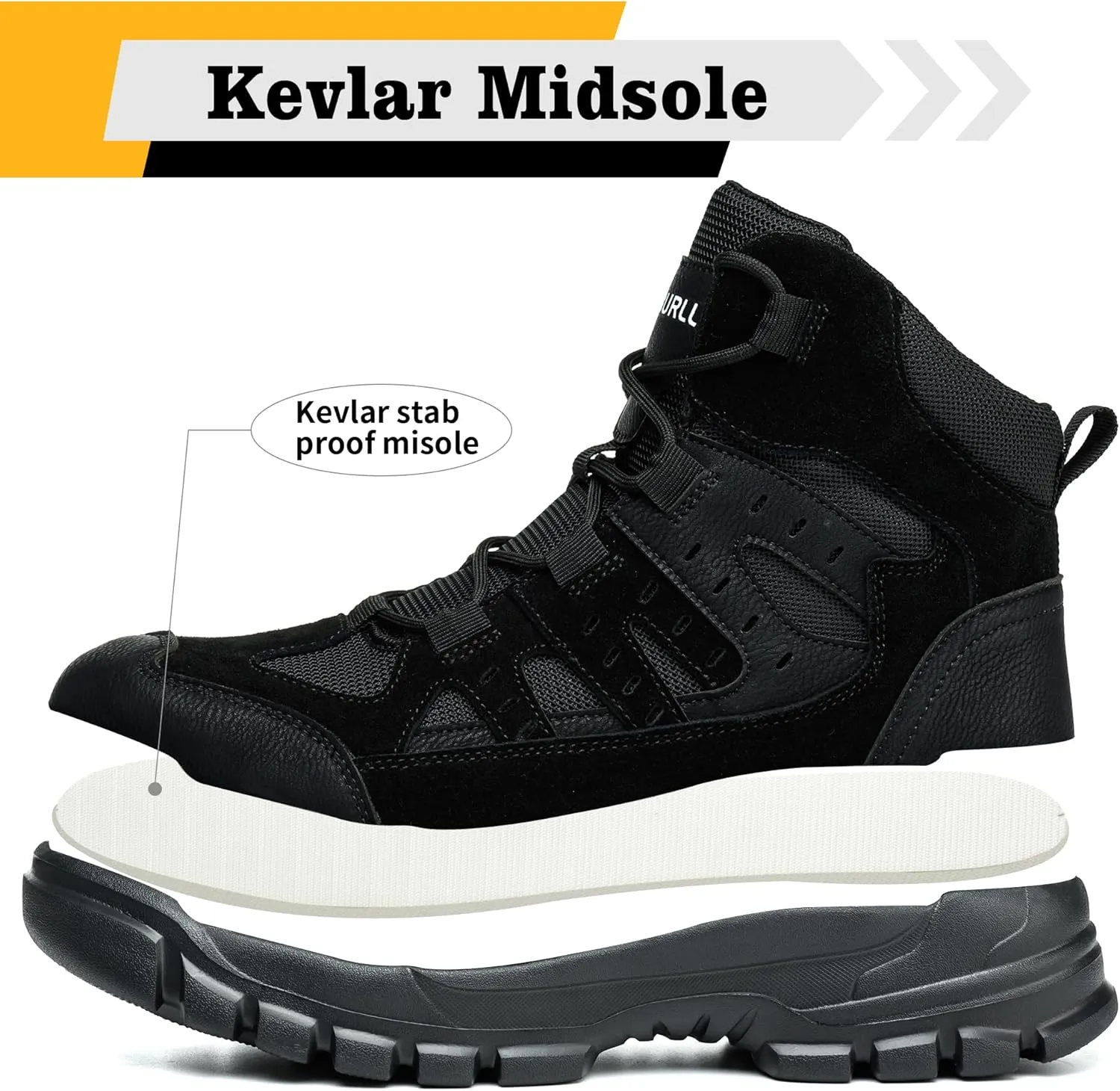 Asiman Steel Toe Boots for Men Women Industrial Construction Safety Boots Lightweight Comfortable Work Shoes Non-Slip Puncture Proof Composite Toe Shoes