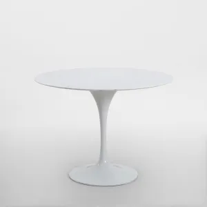 Aurora Round Dining Table Marble White 100cm