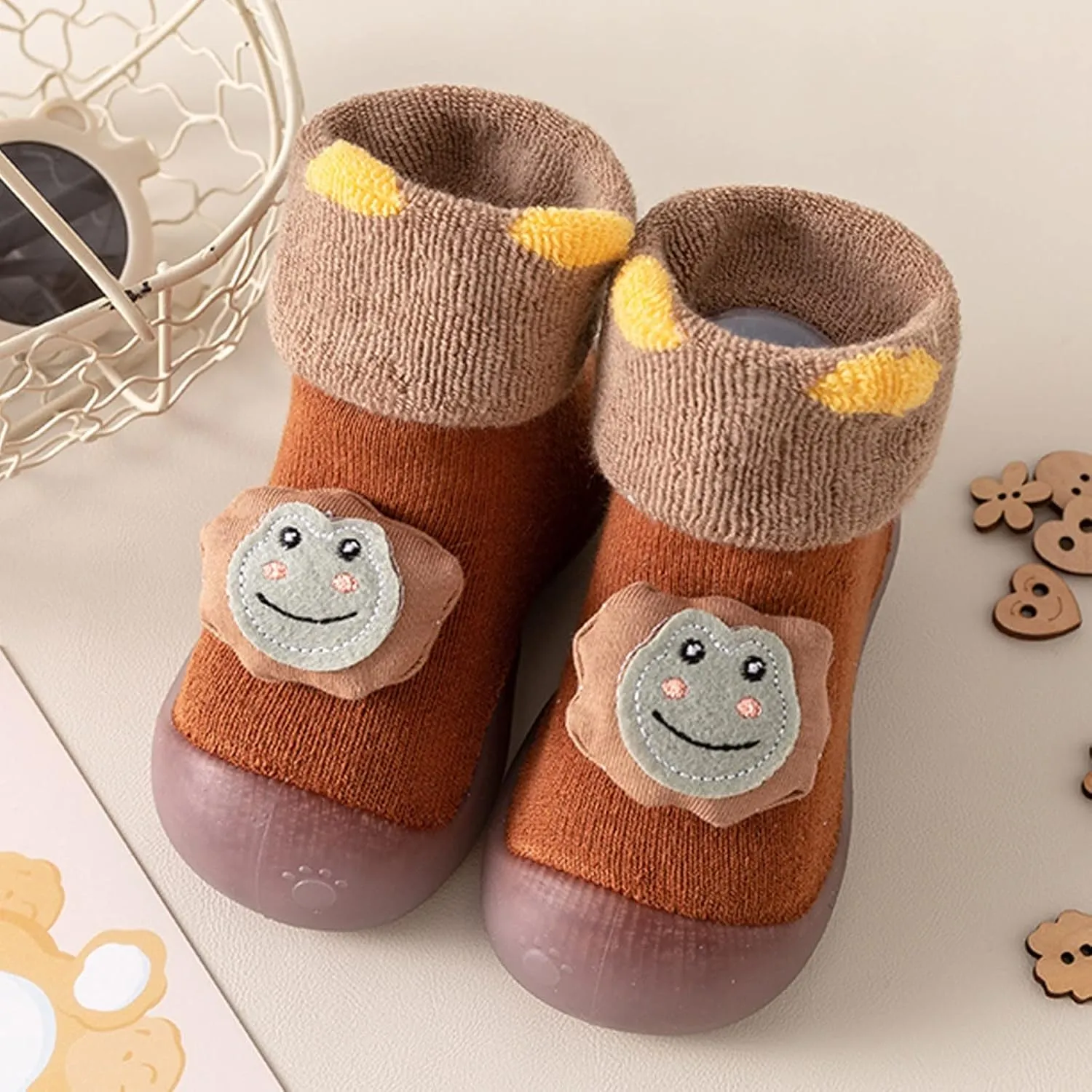 Baby Sock Shoes,Infant Toddle Footwear Winter Shoes Soft Bottom Indoor Non Slip Warm Floor Cartoon Animal Socks Shoes