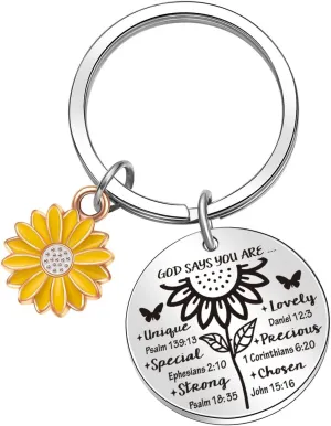 Baptism Jewelry Religious Keychain Bible Verse Jewelry Christian Gift For Women Faith Keychain