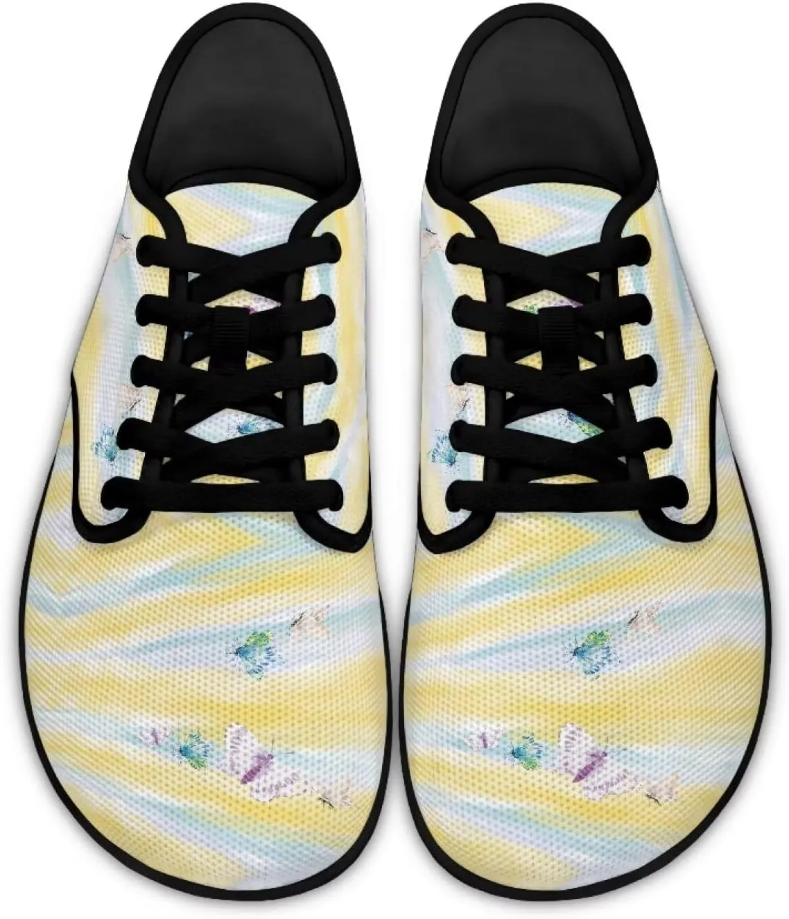 Barefoot Shoes for Women Canvas Comfy Zero Drop Low-Top Breathable Mesh Tennis Shoes Anti-Skid Wide Toe Box Sport Workout Hiking Sneakers for Ladies US 6-13.5