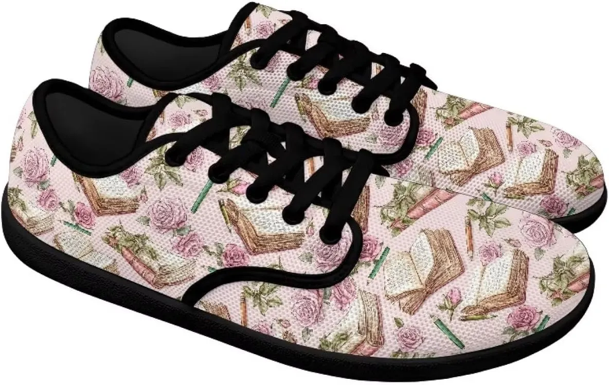 Barefoot Shoes for Women Canvas Comfy Zero Drop Low-Top Breathable Mesh Tennis Shoes Anti-Skid Wide Toe Box Sport Workout Hiking Sneakers for Ladies US 6-13.5