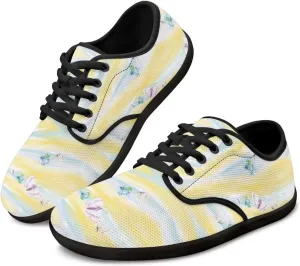 Barefoot Shoes for Women Canvas Comfy Zero Drop Low-Top Breathable Mesh Tennis Shoes Anti-Skid Wide Toe Box Sport Workout Hiking Sneakers for Ladies US 6-13.5
