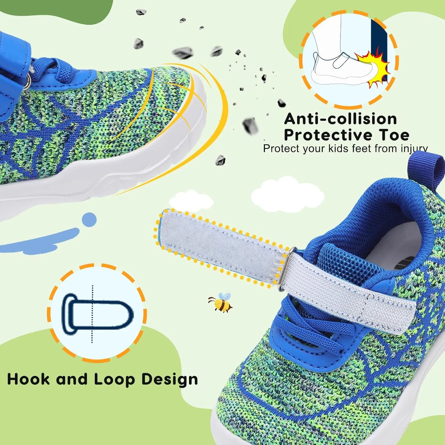 BARERUN Toddler Shoes Boys Girls Barefoot Shoes Kids Breathable Sneakers School Tennis Shoes Slip on Running Shoes Infant Toddler Walking Shoes