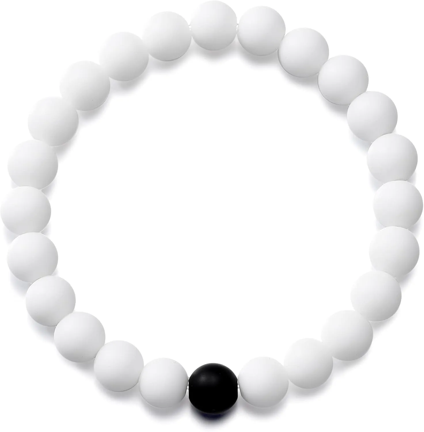 Beaded Bracelets for Men Women 8mm Bead Stretch Bracelets Yoga Bracelets Unisex BFF Jewelry for 2