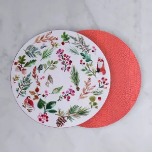 Beatriz Ball Vida Happy Christmas Reversible 16" Round Placemats (Set of 4)