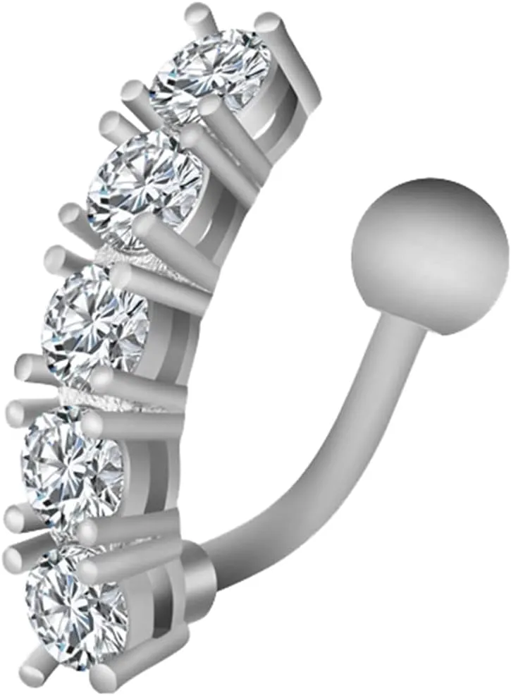 Belly Button Rings, Stainless-Steel Bending Navel Jewelry, Piercing Body Jewelry for Women