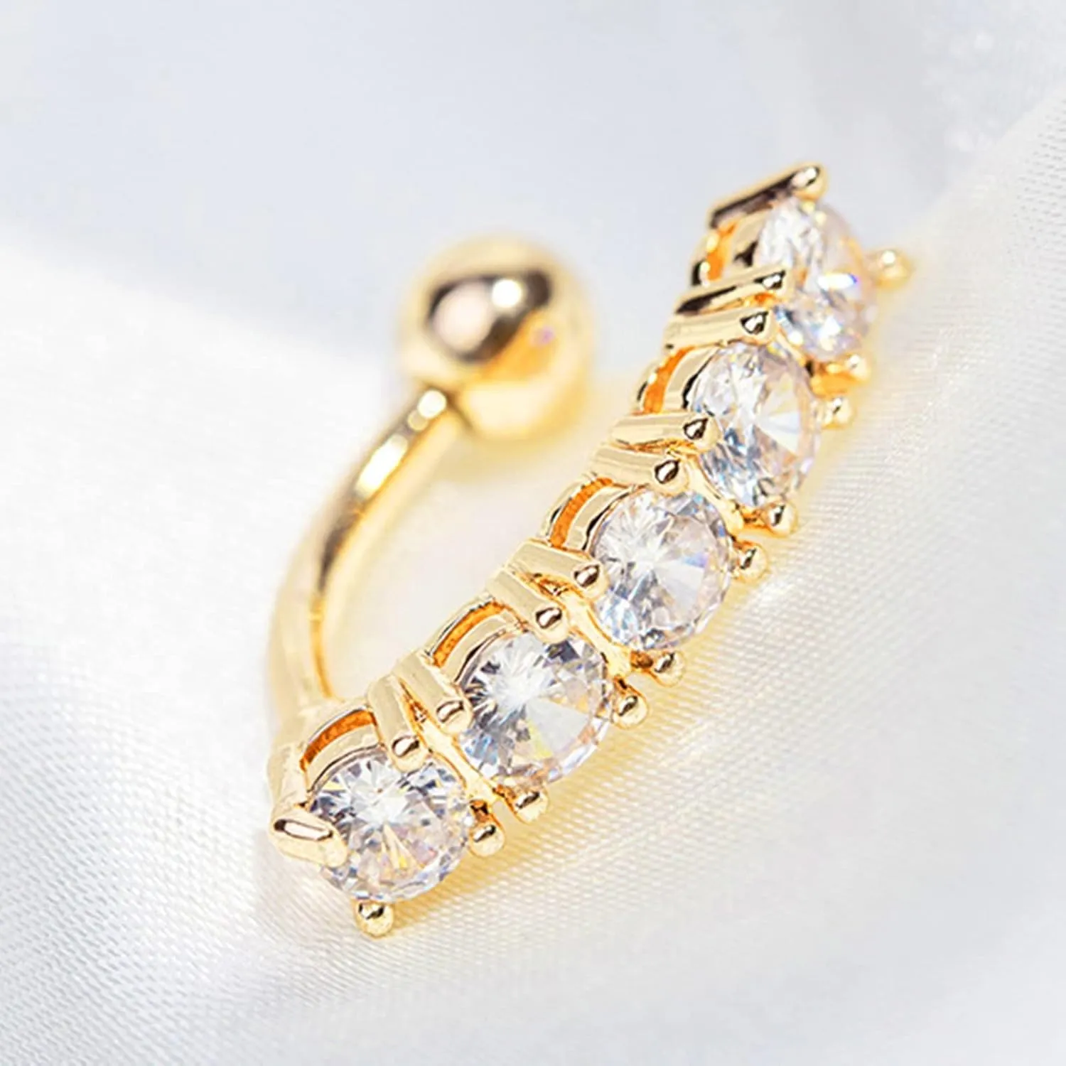 Belly Button Rings, Stainless-Steel Bending Navel Jewelry, Piercing Body Jewelry for Women