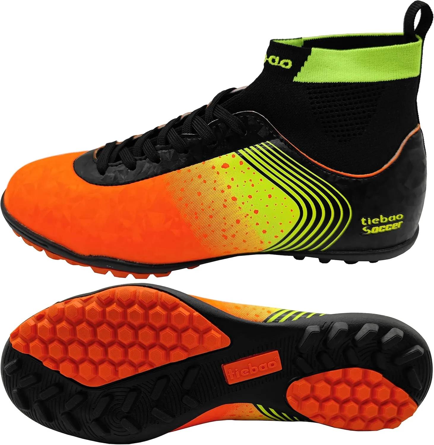 Big Kids Soccer Shoes High-top Sock Football Shoes Firm Ground Outdoor Soccer Cleats Athletic Mens