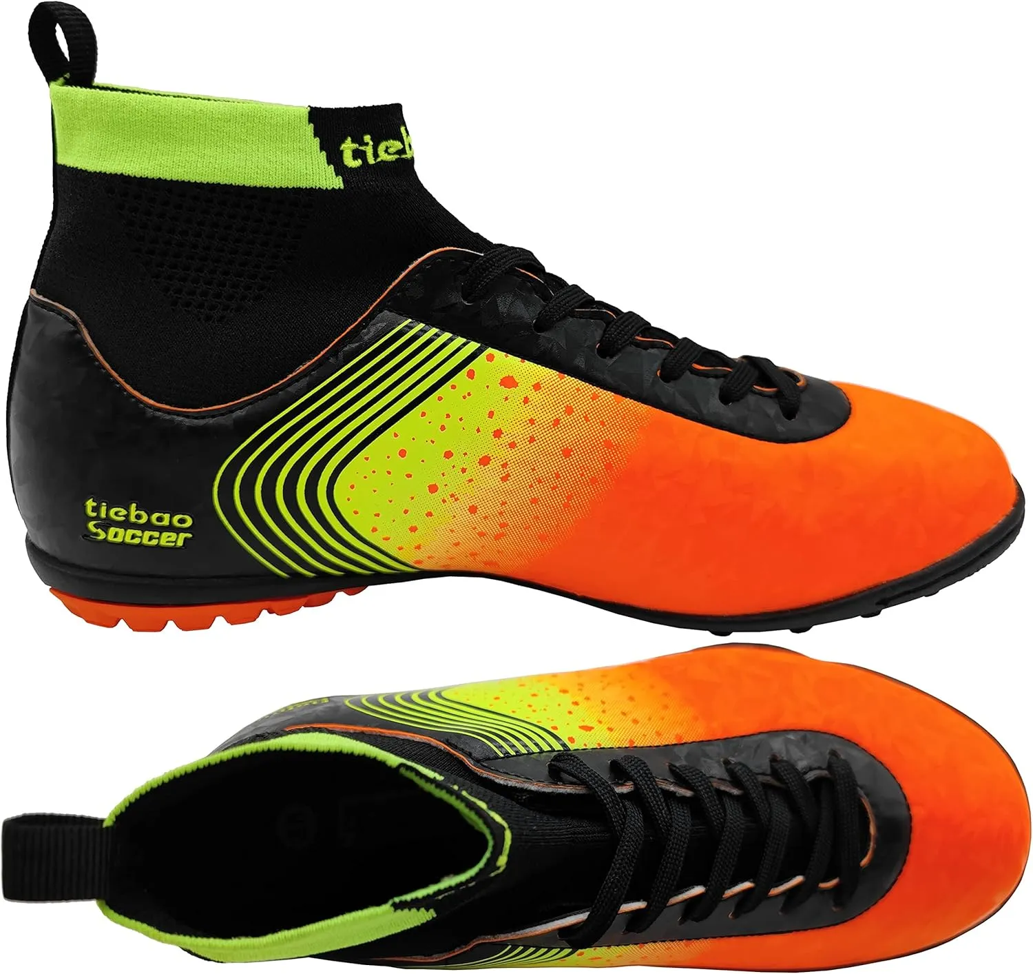 Big Kids Soccer Shoes High-top Sock Football Shoes Firm Ground Outdoor Soccer Cleats Athletic Mens