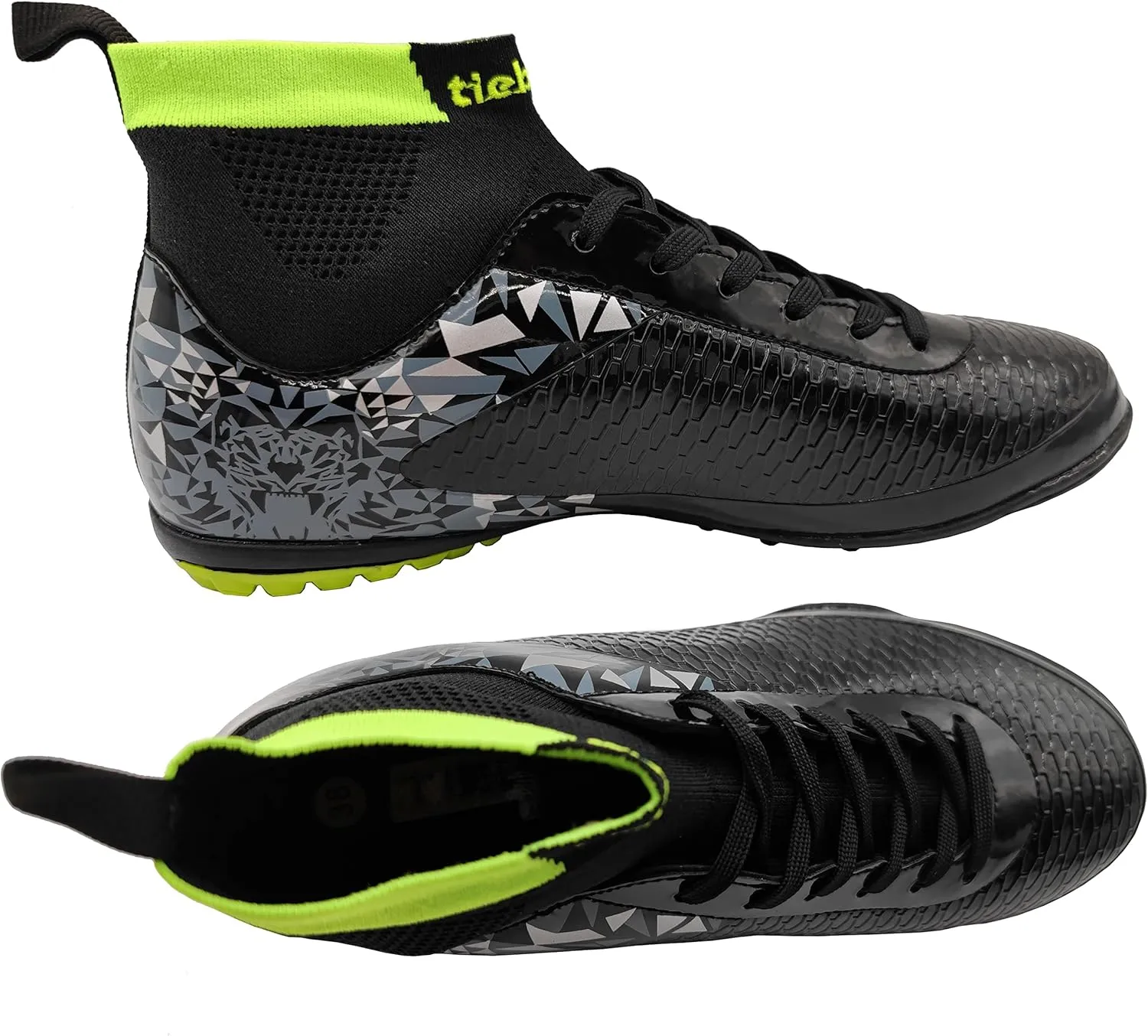 Big Kids Soccer Shoes High-top Sock Football Shoes Firm Ground Outdoor Soccer Cleats Athletic Mens
