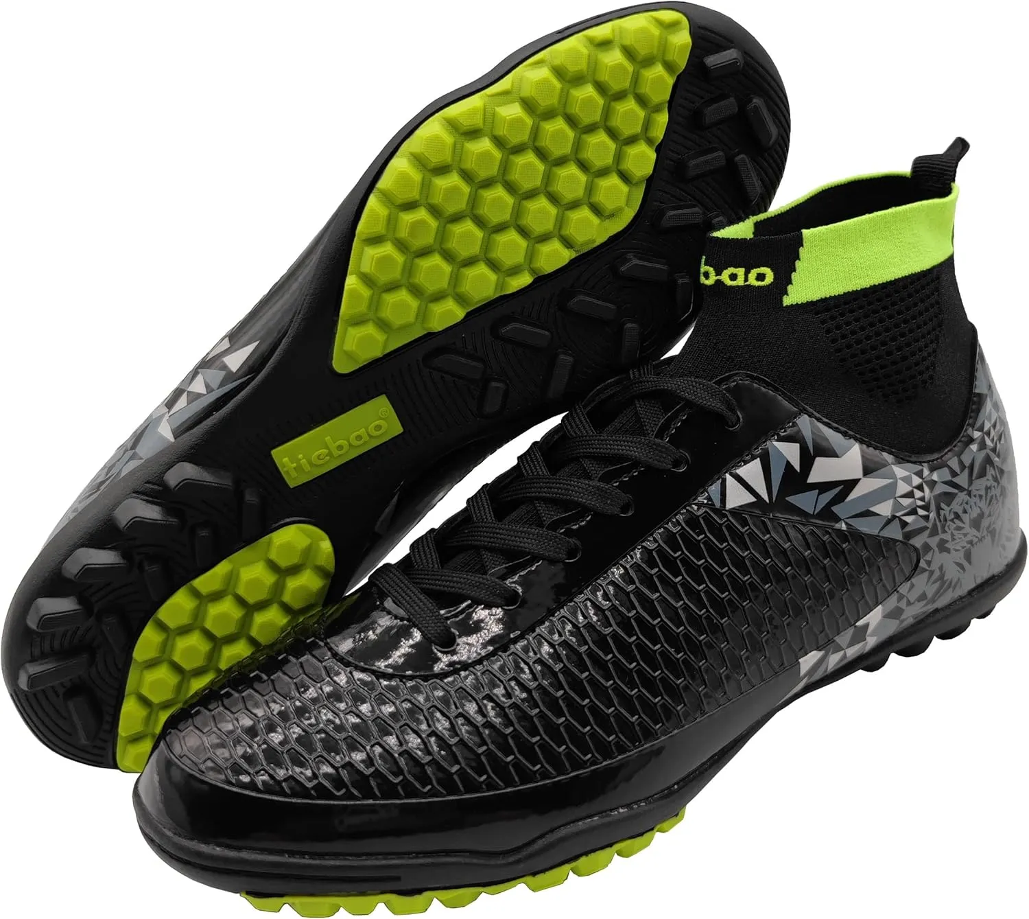 Big Kids Soccer Shoes High-top Sock Football Shoes Firm Ground Outdoor Soccer Cleats Athletic Mens