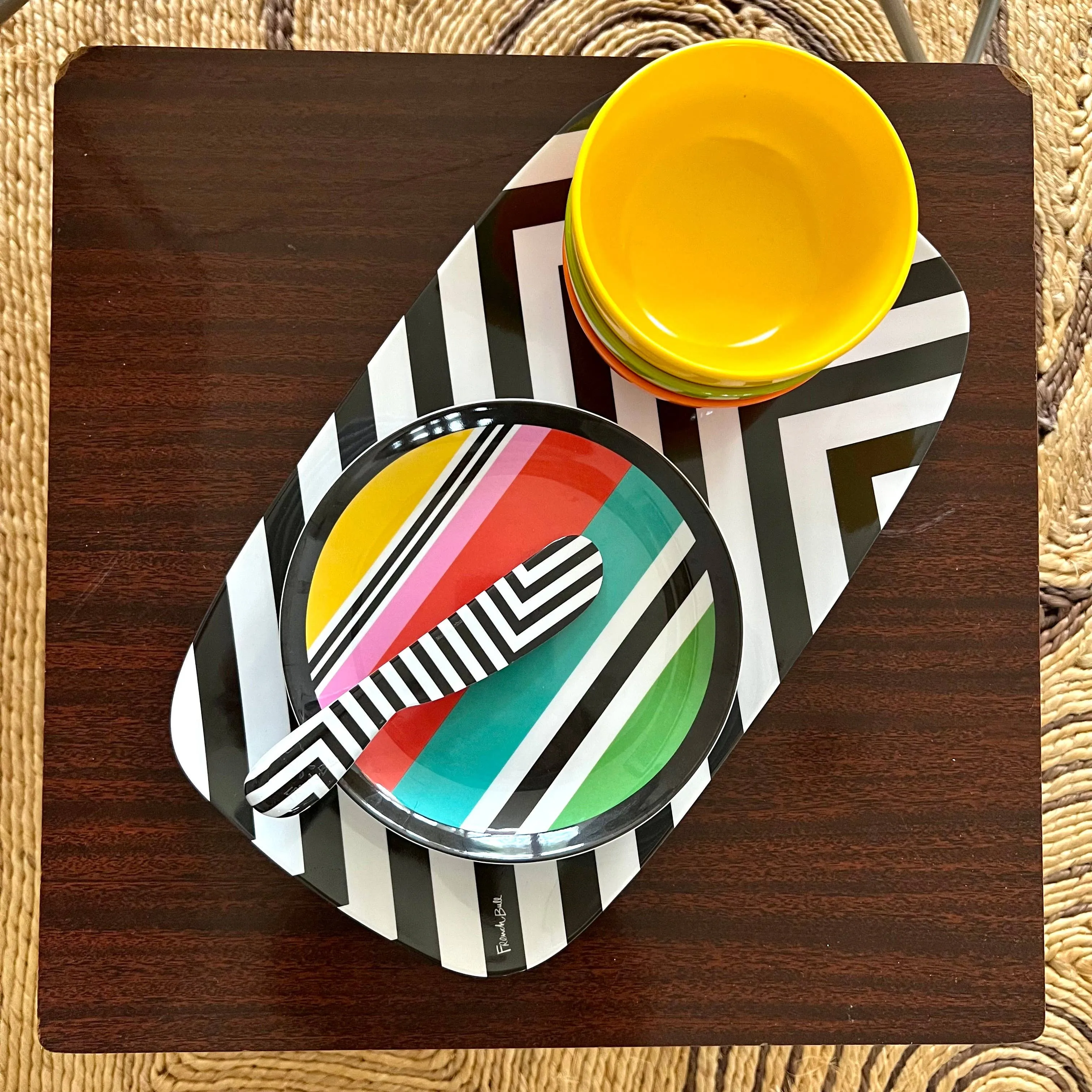 Black & White 13.75" Rectangular Platter