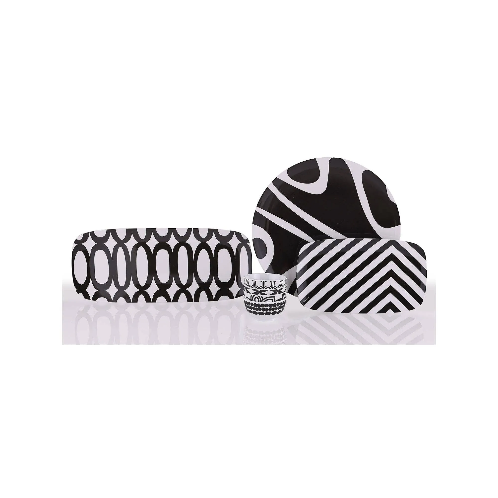 Black & White 13.75" Rectangular Platter