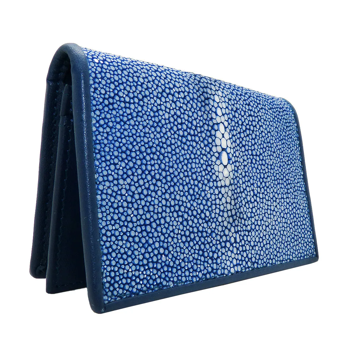 Blue Leather Stingray Business Credit Card Case