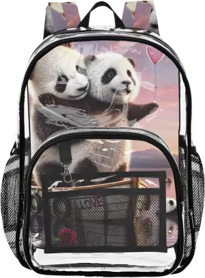 Boys Backpacks for Girls Titanic Panda Romantic Love Travel Clear Backpack Floral Pvc School Plastic Bookbag