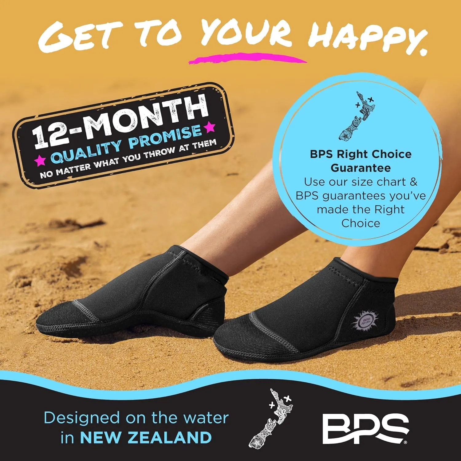 BPS Soft Skin Neoprene Socks 3mm Water Socks Sand Proof Wetsuit Booties for Beach Volleyball Sand Soccer Water Sports