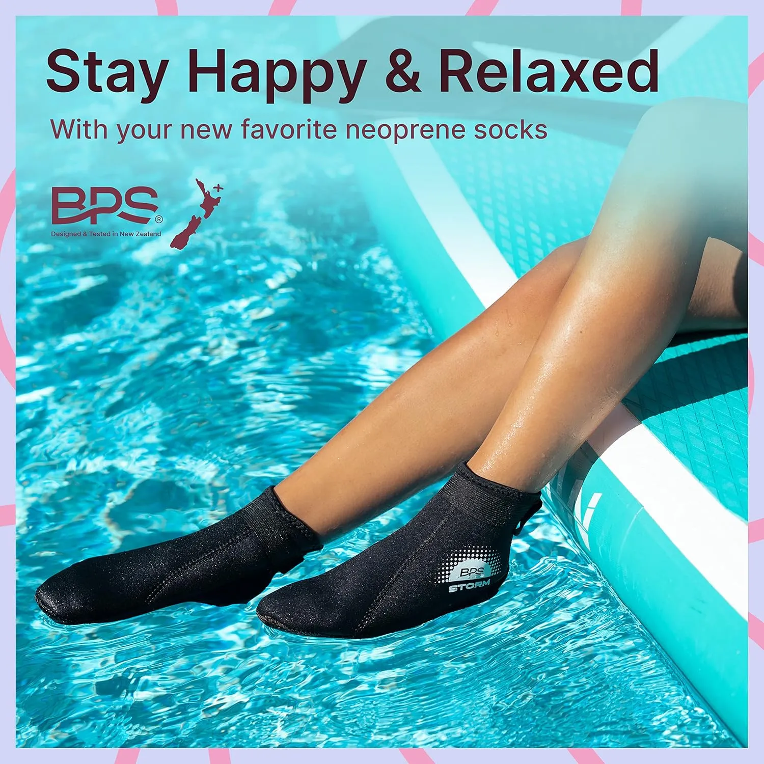 BPS Storm Neoprene Socks 3mm Water Socks Sand Proof Wetsuit Booties Sand Socks for Beach Volleyball Sand Soccer Sports