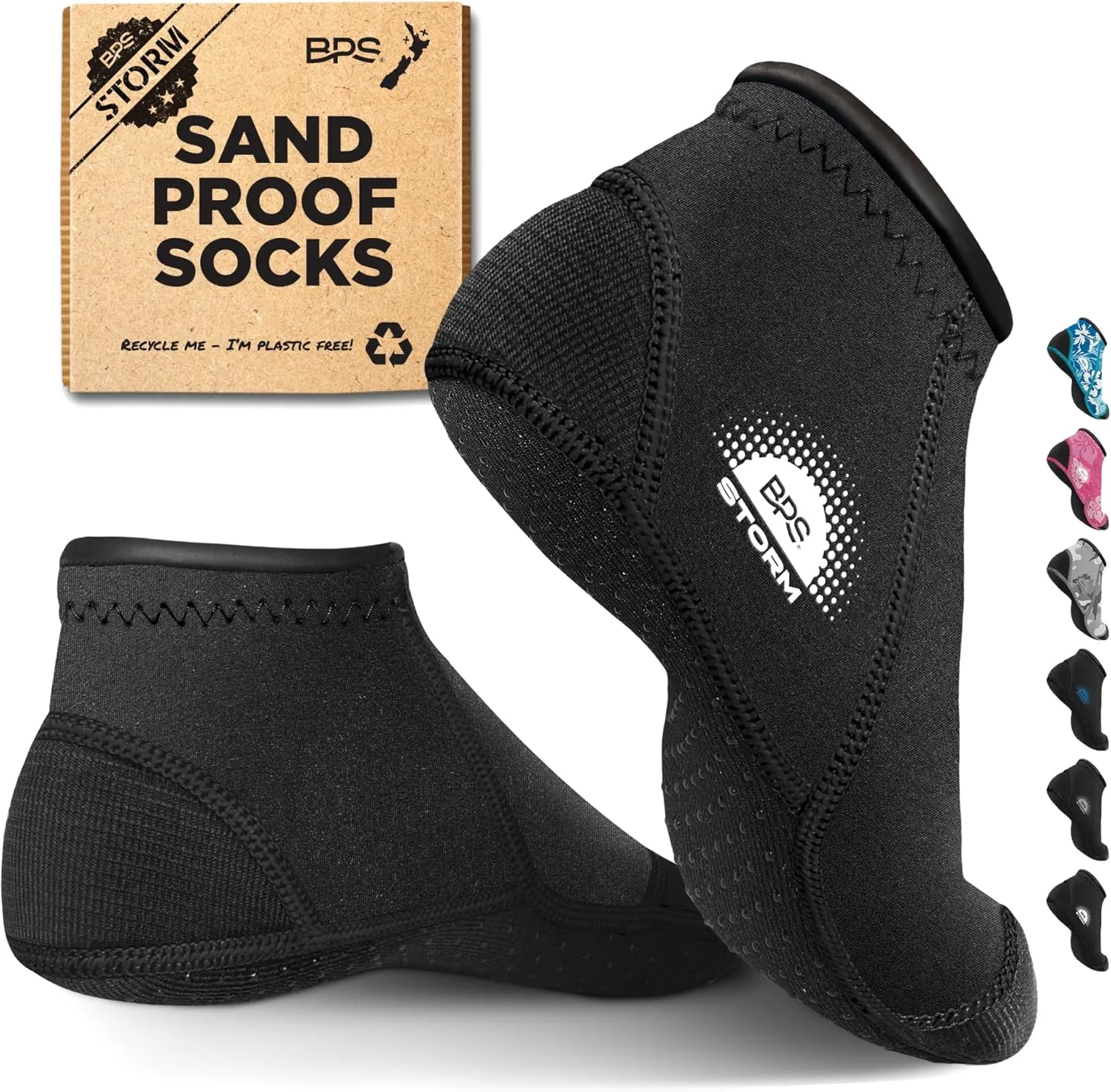 BPS Storm Neoprene Socks 3mm Water Socks Sand Proof Wetsuit Booties Sand Socks for Beach Volleyball Sand Soccer Sports