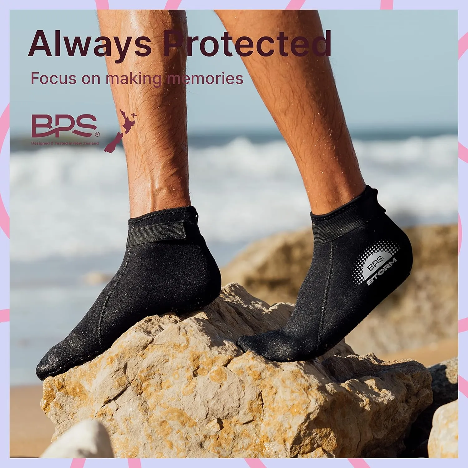 BPS Storm Neoprene Socks 3mm Water Socks Sand Proof Wetsuit Booties Sand Socks for Beach Volleyball Sand Soccer Sports